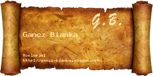 Gancz Bianka névjegykártya